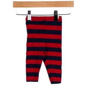 Mini Rodini Red and Navy Striped Kids Leggings